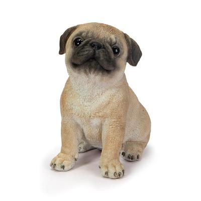 Ubia Podnoszący Głowę Mops 10,5 x 6 x 10,5 cm Lalka Figurka Zwierzę Dekoracja Ogrodu Pies H23207
