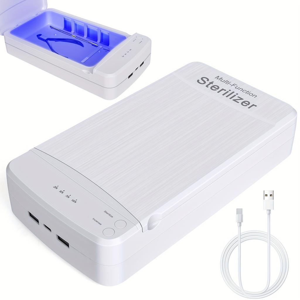 Blu-ray USB Přenosný Sterilizátor na Nehtové Nástroje - Pohodlný pro Domácí Manikúru a Nehtový Podnik - Chraňte Zdraví Svých Nehtů
