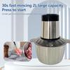 Food Processor Electric Meat Grinder 2L Stainless Steel Food Chopper for Vegetable Kitchen Cutter Multifunctional Chopping Grind