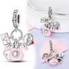 Charms Plata Pink Telephone Heart Envelope Pendants Fit Original Bracelets Charms For Women Jewelry Diy Making Gifts