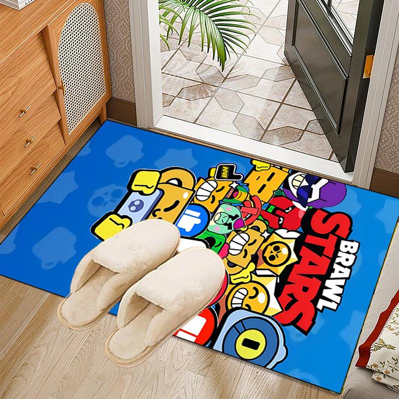 1PC Brawl Stars Rug for Livingroom,Bedroom, Palyroom, Chair Rug, Area Rug, Game Carpet, Large Size Rug Fan Christmas Gift