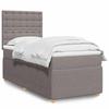 Bed Frame with Mattress - Maison Exclusive - 90x190 Cm - Adjustable Headboard - Taupe Fabric