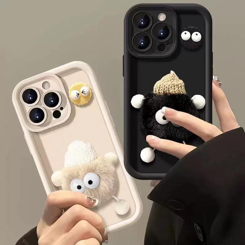 Applicable To iPhone17promax Mobile Phone Case 16e Three-dimensional Plush Briquettes 14 Apple 15pro Anti-drop 12 Soft Case