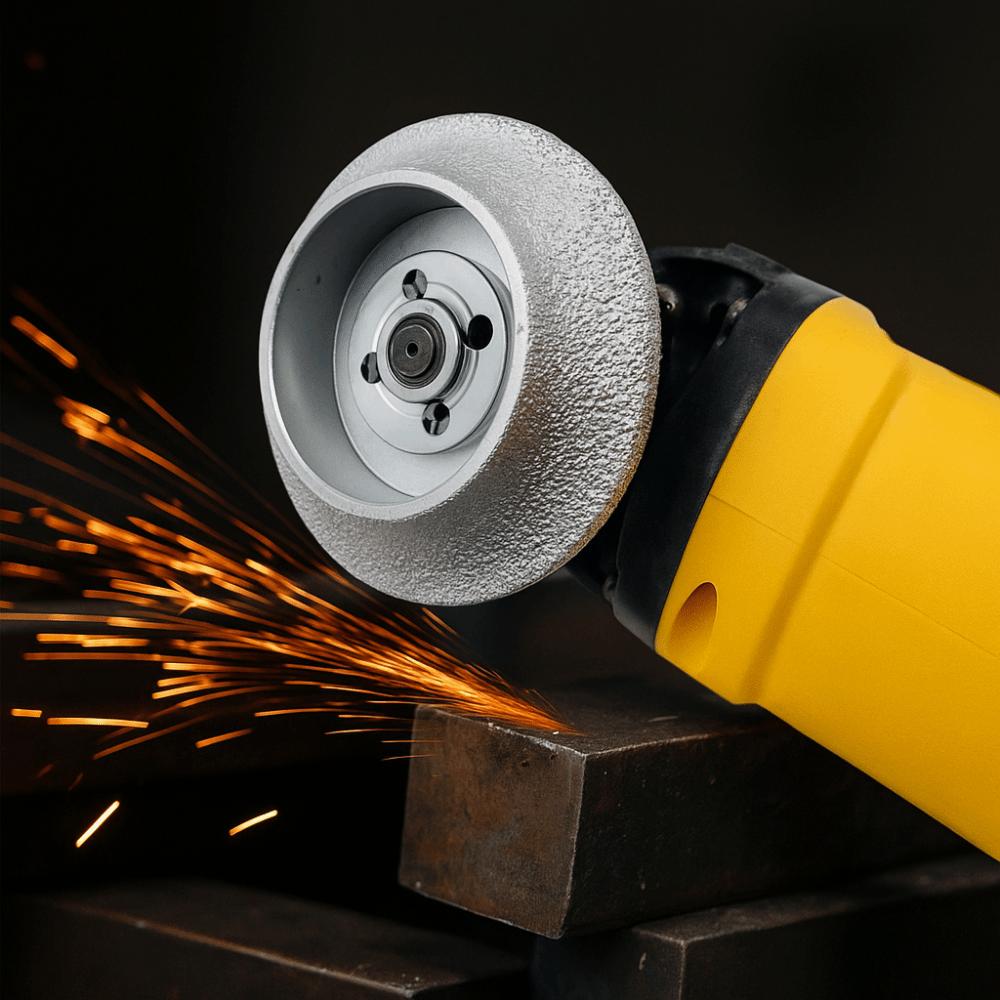 Arbor Hole Emery Grinding Wheel Round Shape Demi-bullnose Edge Wheel  Granite Trimming