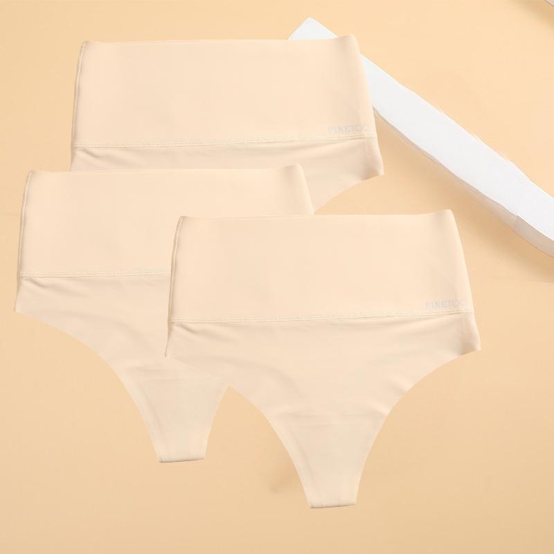 

3 шт. Бесшовные трусики-стринги с высокой талией для женщин, черные, для подтягивания живота и бедер, моделирующее фигуру нижнее белье, дышащие женские трусики, большие размеры XL&Set