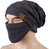 Warm Knitted Hat and Face Mask Set - Winter Slouchy Beanie with Lightweight Warm Ear, Neck & Cheek Cover for Outdoor Sports In Cold Weather