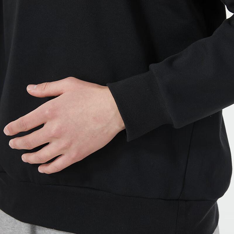 Adidas Solid Color Crew Neck Casual Pullover Long Sleeve Sweatshirt Men Sweatshirt Black JF3222