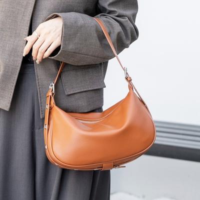 Unterarmtasche Echtleder Crossbody Bag Dumpling Bag Premium Casual Damen Baotou Layer Rindsleder Schultertasche