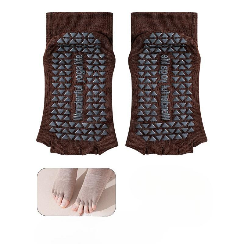 Ladies Summer Thin Professional Non Slip Pilates Yoga Leakage Toe Five Finger Short Cotton Socks
