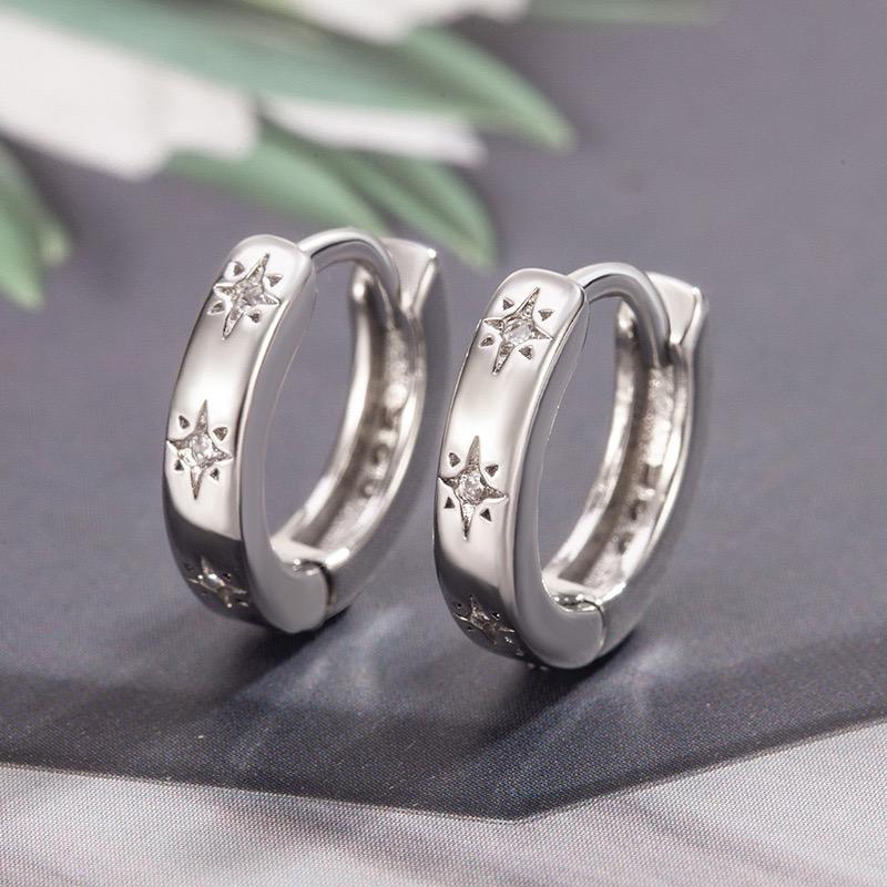 Xiaomi 925 Sterling Silver Vintage Earrings For Women Trendy Simple Geometric Stars Earring Jewelry Prevent Allergy Party Accessories