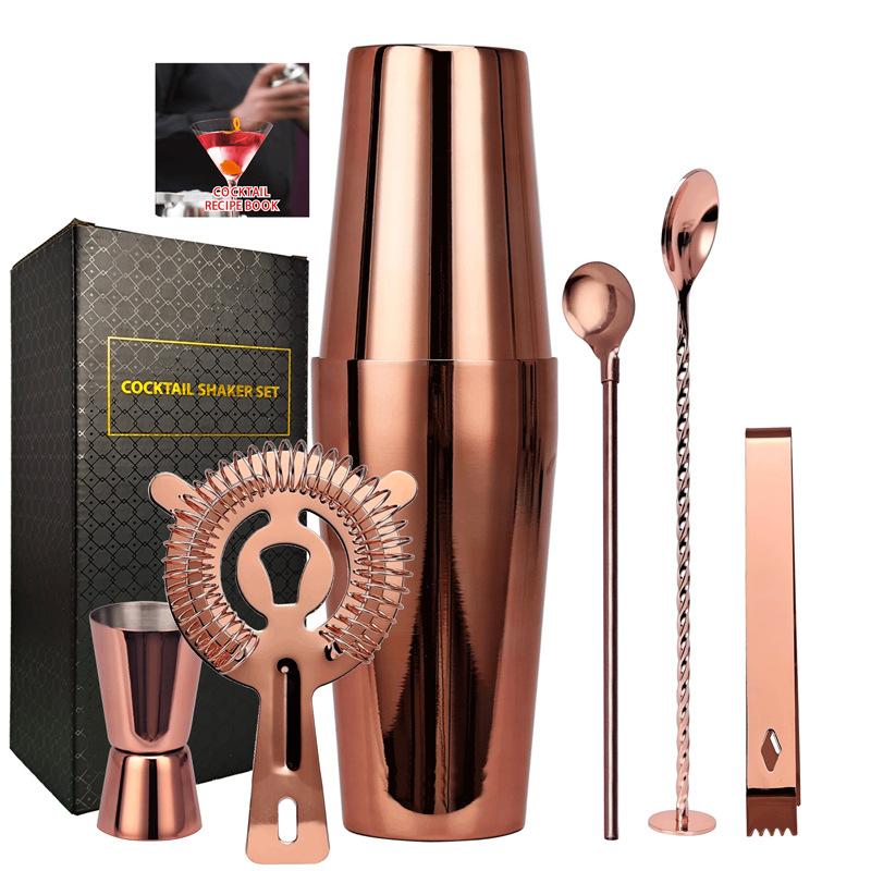 Stainless Steel Boston Shaker Bartender Pot With Bottom Bar Rose Gold Bartender Shaker Tool