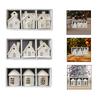 3 Pieces Christmas Miniature House Statue Table Centerpiece Craft Xmas Village Toy for Shelf Living Room Holiday Indoor Office
