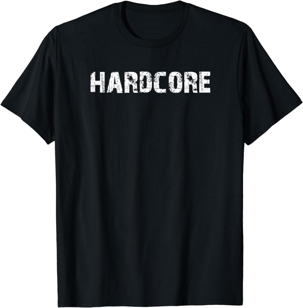 Hakke Hardcore Simple Lettering in Post Apokalypse Style T-Shirt Men Clothing Streetwear Graphic T Shirts Camisetas