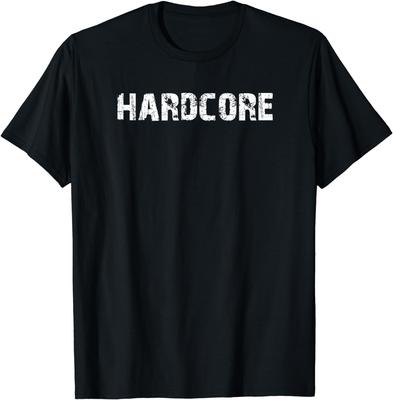 Hakke Hardcore Simple Lettering In Post Apokalypse Style T-Shirt Men Clothing Streetwear Graphic T Shirts Camisetas