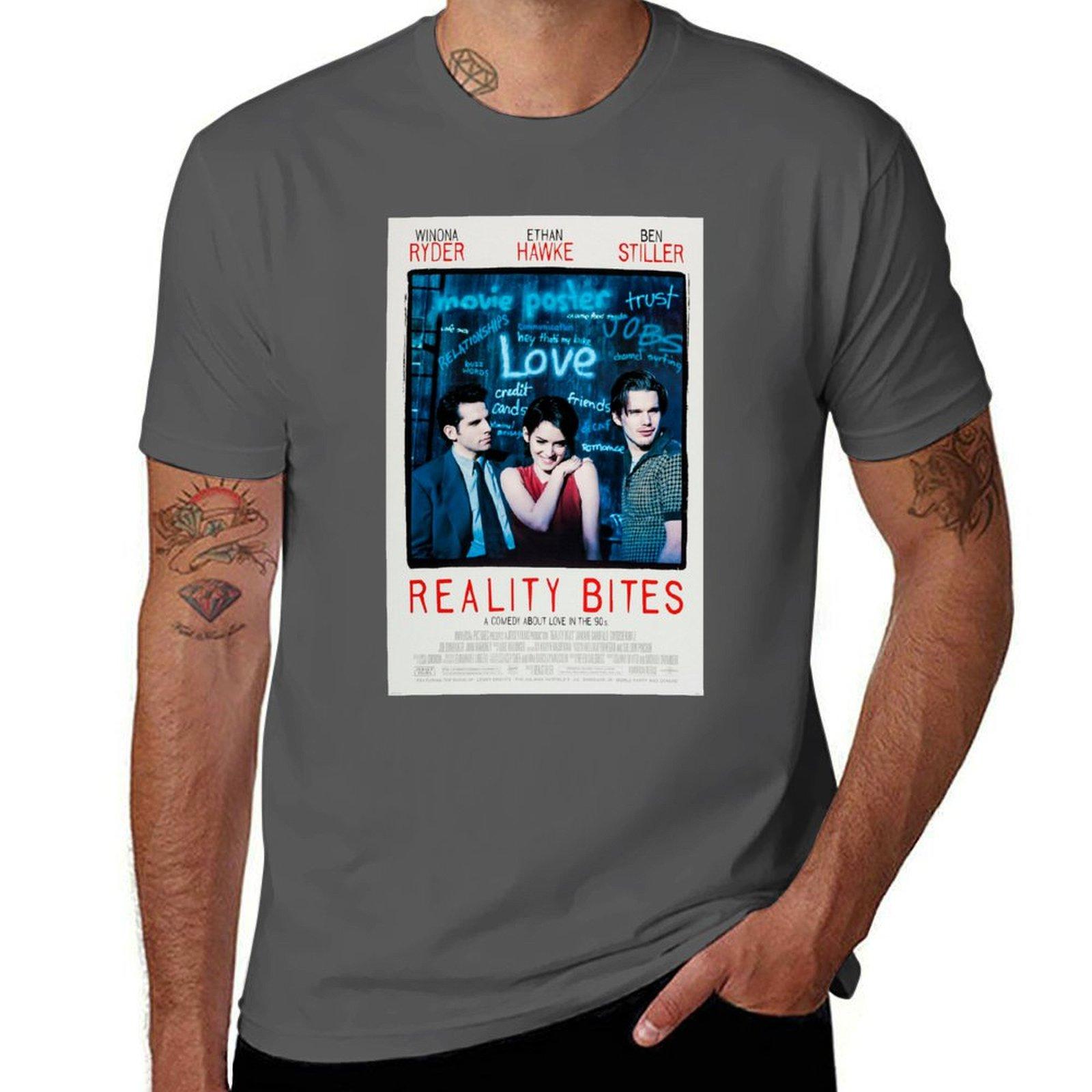 

Reality bites poster Winona Ryder, Ethan Hawke 90s movie T-Shirt anime tshirt man t shirts for men t shirts cotton 100% T-Shirt 4XL