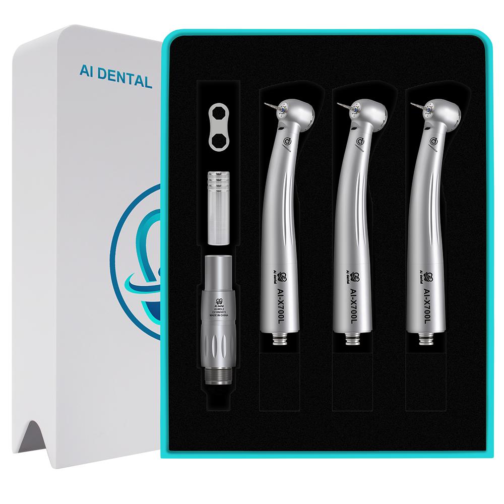 Dental Air Turbine Kit S3 3pcs N-type Connector High Speed Handpiece With Fiber Optic For Clinic