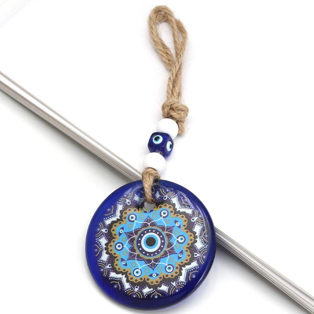Blue Eye Lucky Eye Keychain Hand of Fatima Glass Bead Lucky Eye Pendant Decoration Tassel Pendant Car Hanging Charm Handbag
