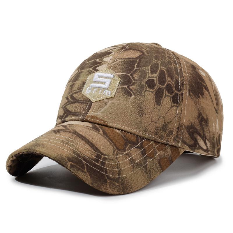Men's Tactical Duckbill Cap - Snake Pattern Camouflage, Sun Protection, Outdoor Mountaineering Hat for Spring and Autumn.