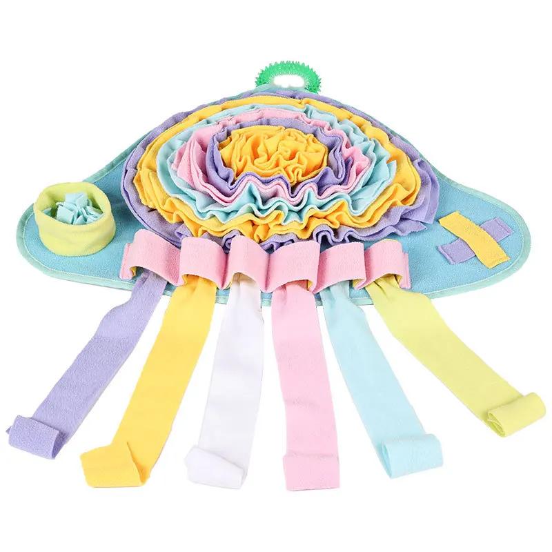 Jellyfish Shape Sniffing Mat Dog Toy Hide Food Mat Pet Nose Smell Training Pad Puppy Puzzle Interactive Slow Feeding Pet Toy