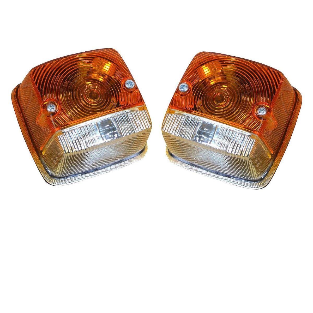 

Side Indicator & Parking Lamp Set with 12V Bulbs Compatible with Case IH, David Brown, Ford, Fiat, John Deere & Universal Tractors янтарь/чистый