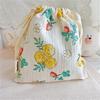 Printed Flower Mommy Bag Baby Diaper Bag Cotton Nappy String Pocket Stroller Carry Pack Travel Outdoor Diaper Storage Bag