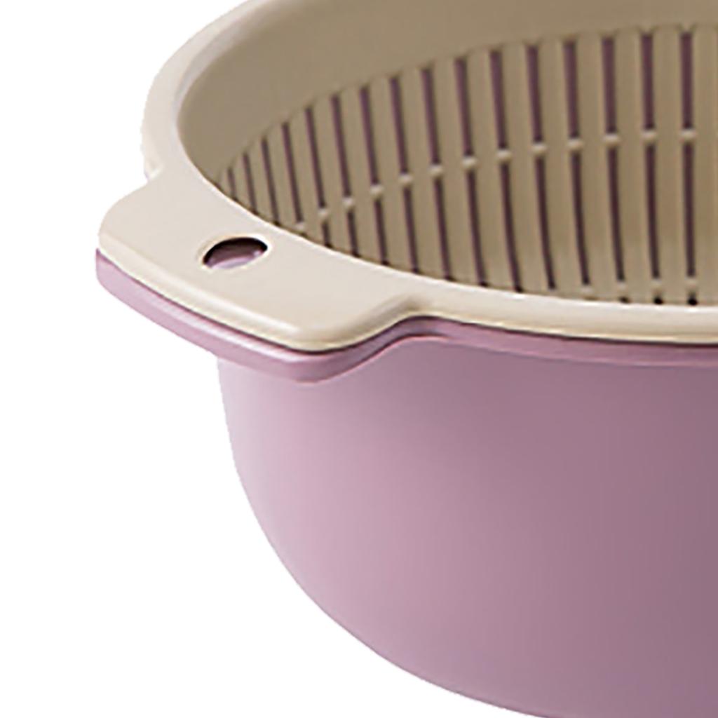 Fruits Vegetables Washing Basket Round Double Layer Kitchen Strainer Colander Bowl Set for Fruit Vegetable Wash