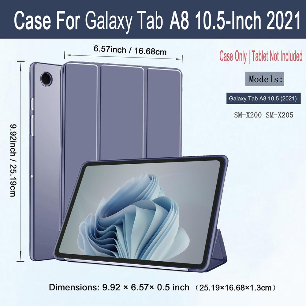 Case for Samsung Galaxy Tab A8 10.5-Inch 2022 (SM-X200/X205/X207), Slim Lightweight Stand Tablet Cover with Auto Wake/Sleep