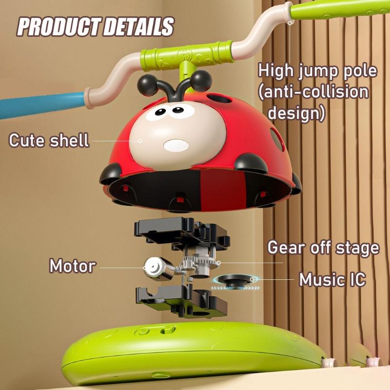 3 In1 Kids Ladybug Toy Air Launcher Ferrule Jump Game Adjustable Skipping Rope Sport Indoor Outdoor Educational Toys Gift