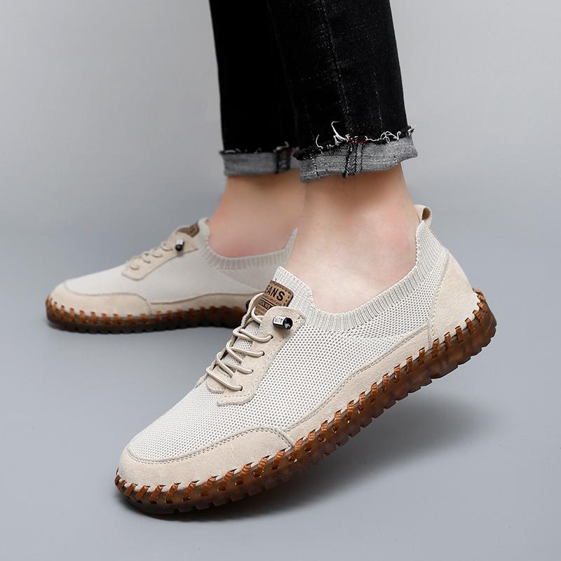 Brand Men's Mesh Driving Shoes Breathable Soft Soled Outdoor Hiking Shoes Versatile Men's Sports Leisure Shoes Simple