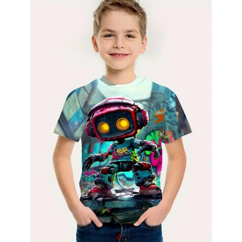 Kids Clothes Boys Tshirt Short Sleeve Stylish Car Racing Graphic