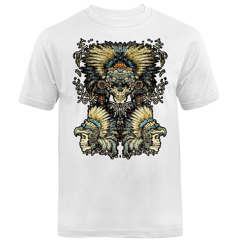 Aztec Skulls Native American Graphic T-shirt S разноцветный