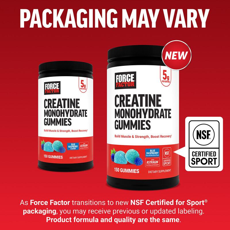 Creatine Monohydrate Gummies, Blue Raspberry, 150 Gummies