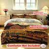 Fall Duvet Cover Set 3Pcs Autumn Farm Pumpkin Barn Horse Sunset Print Soft Microfiber Bedding with Pillowcases