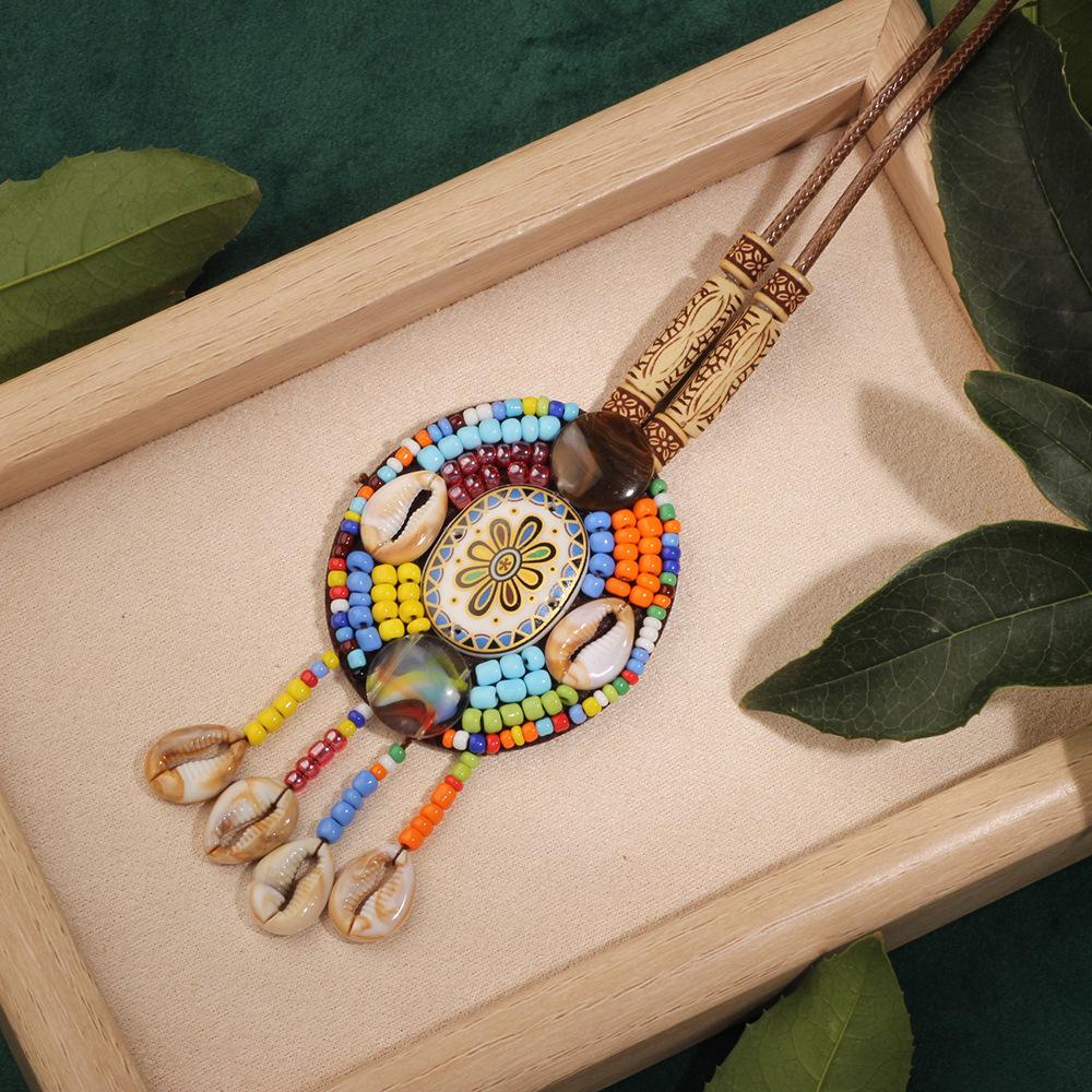 Bohemian Ethnic Leather Tassel Necklace