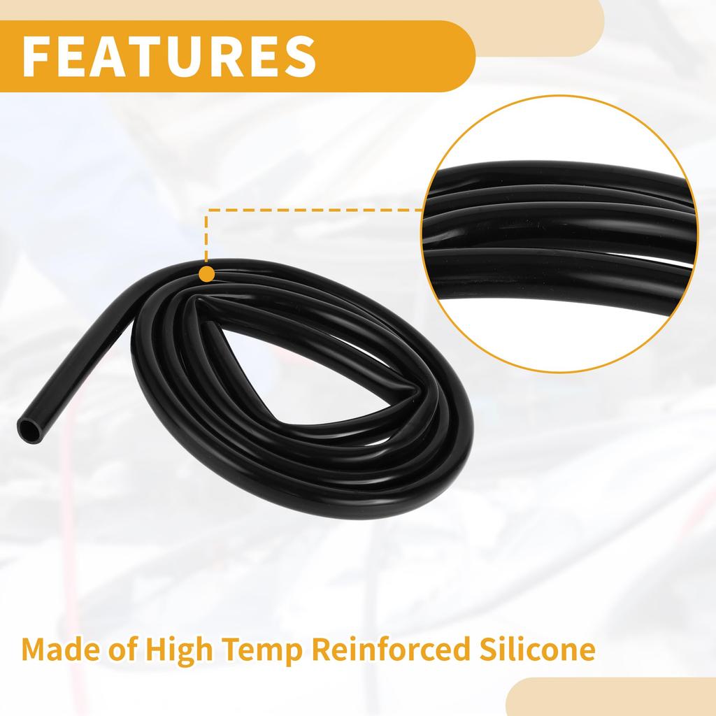 Partuto 1 stk 130PSI Maks Trykk Universell Silikon Vakuumslange Bil Auto Vakuumledning
