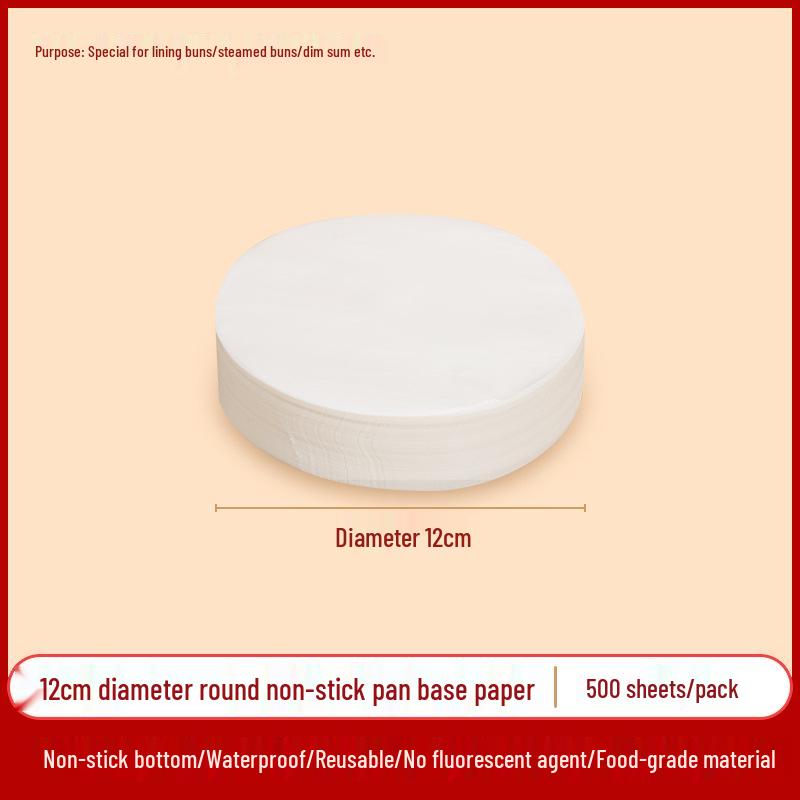 Non-stick, High Temp Resistant Steamer Paper for Buns & Mantou, Round & Square, Disposable & Thickened Bottom