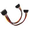 90 Degree Sata 15-Pin Male To 2 X 15P Female Y Splitter Adapter Power Cable