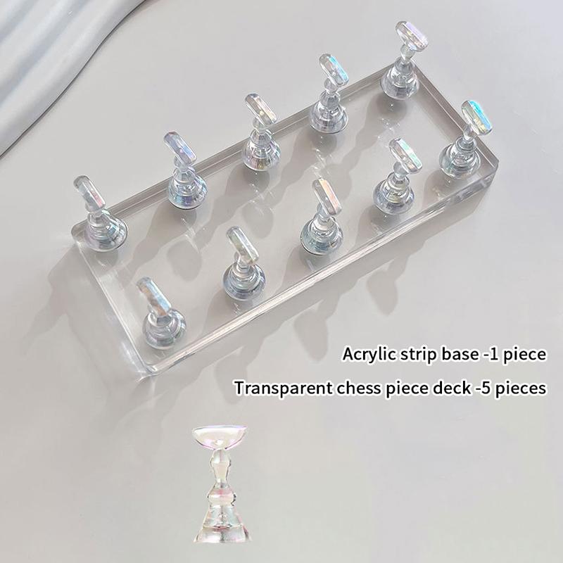 5/10 Pcs Magnetic Nail Stand For Press On Nails Display Fake Nail Nail Tips Practice Holder Beginner Diy