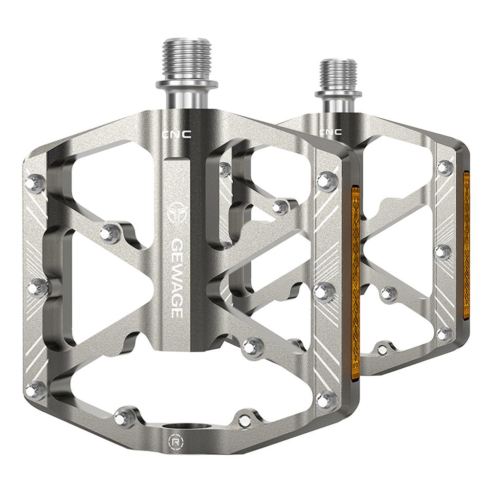 GEWAGE Bike Pedals Aluminum Alloy Bicycle Pedals w Reflectors Mountain Bike Pedals Non-Slip Cycle Pedals Platform mtb accessory