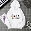 Street Womans Hoodies Kawaii Spotted Cow Printing Sweatshirts Breathable Loose Fleece Warm Pullovers Autumn Winter Sportswear