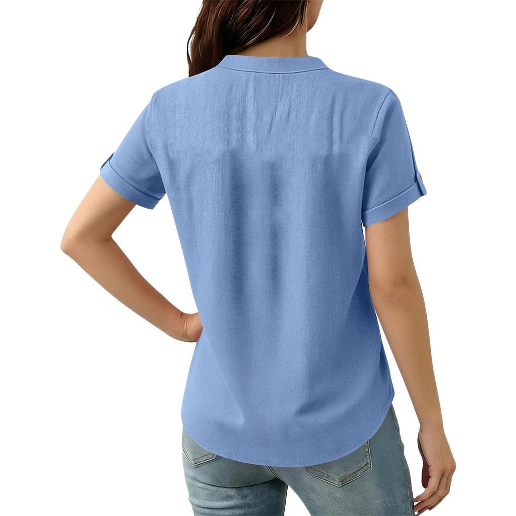Women's Knit  Short-Sleeve Top Casual Comfortable  Blouse
