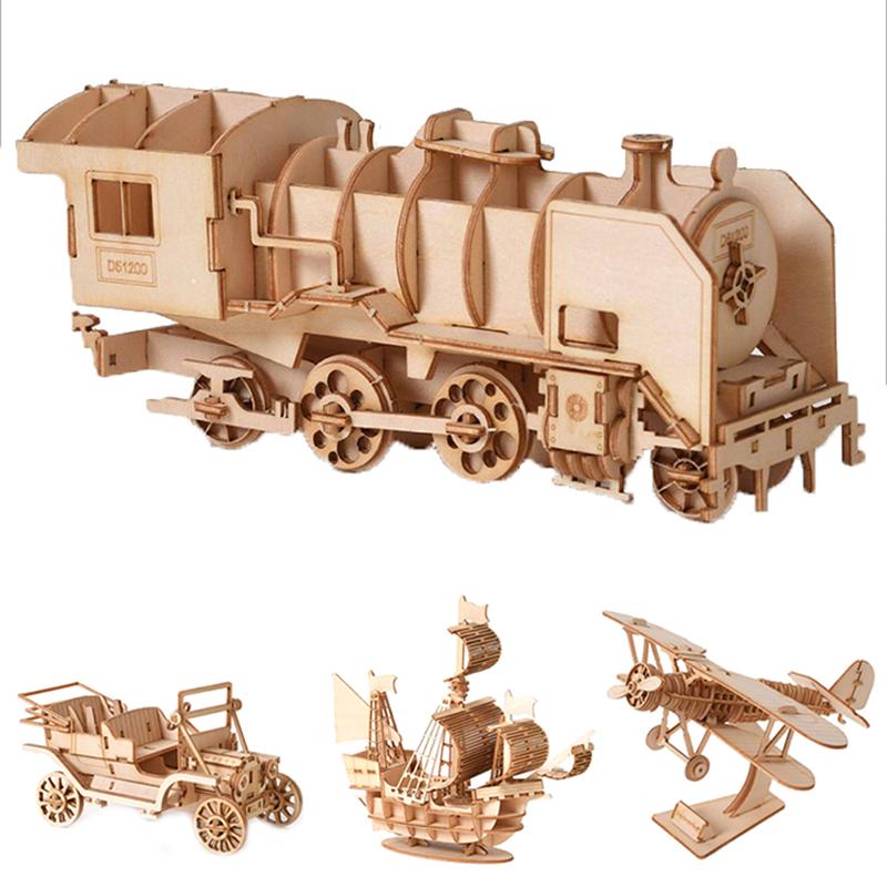 Laser Cutting Diy Sailing Ship Toys Assembly Model 3d Wooden Puzzle Toy