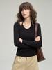 2025 Autumn Women's Slimming Two-Piece Faux Layered Knit Long Sleeve Top