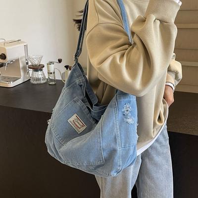 Borsa a Spalla in Denim Borsa a Tracolla da Donna Borsa Tote in Denim