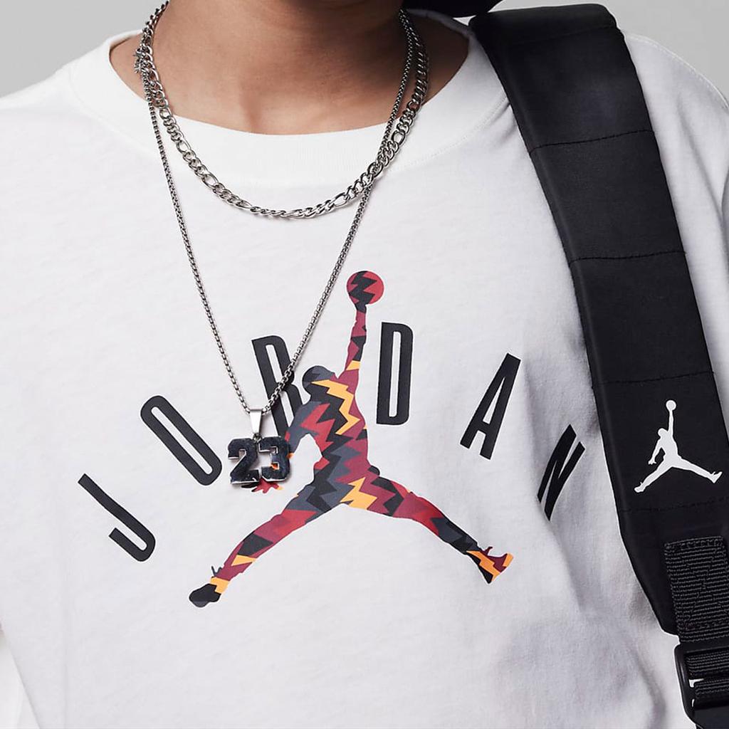 Jordan T-shirt à Manches Courtes Tricot Col Ras du Cou Imprimé Logo Lettre MVP Vol Enfants Hauts Voile FV2825-133