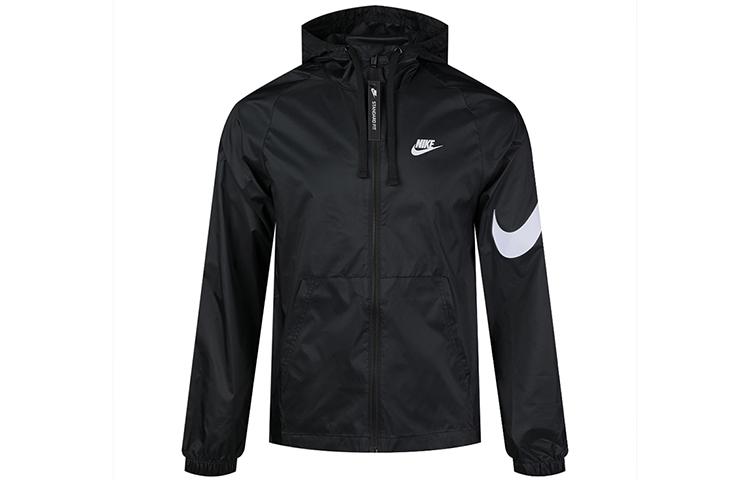 Nike Sportswear Swoosh Full-length Zipper Cardigan Hooded Jacket Black CJ5640-010 M