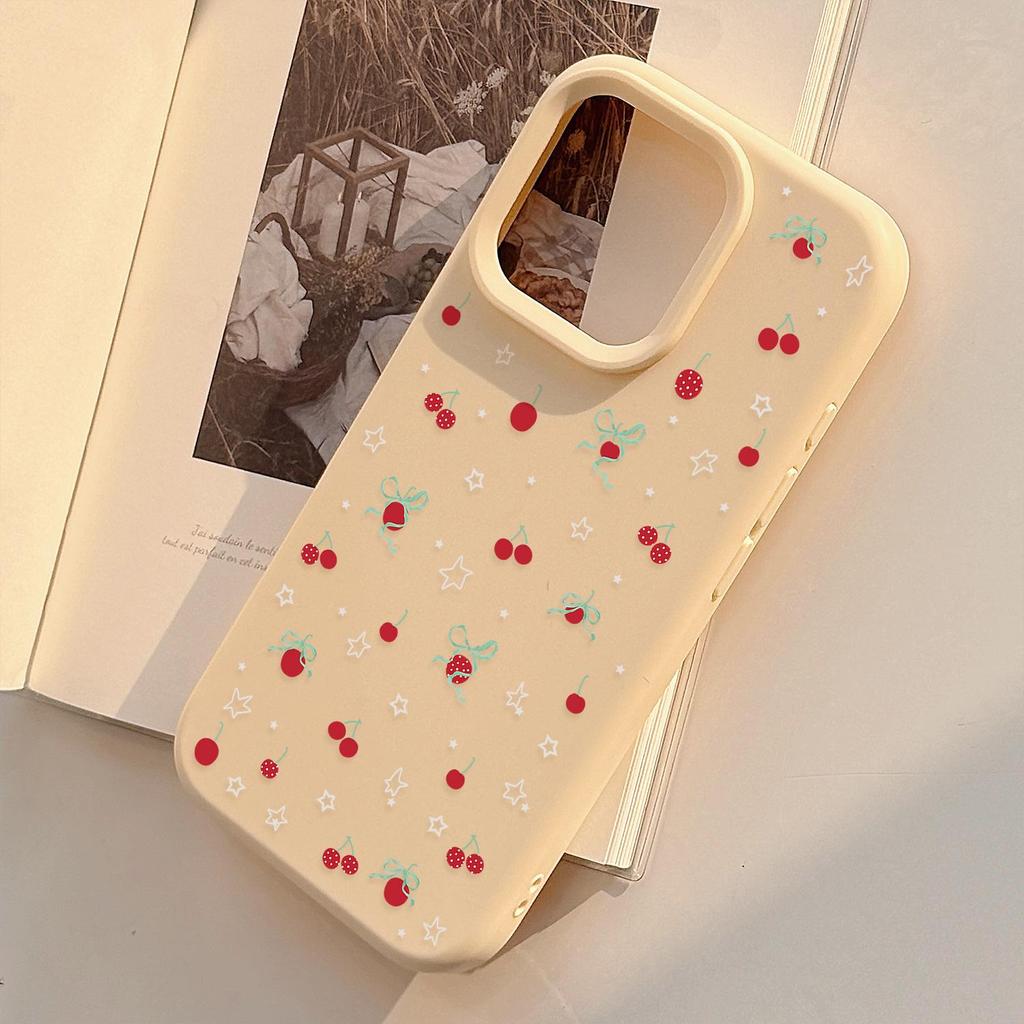 Creative Cherry Phone Case for iPhone 13, iPhone 15, iPhone 16 Pro Max