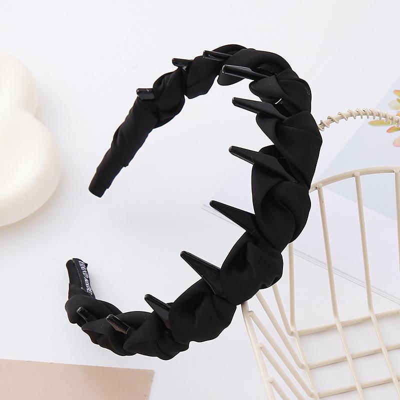 High-End Satin Tooth Comb Headband for Women - Non-Slip, Fashionable 2026 Hair Accessory with Teeth Press Hair Clip