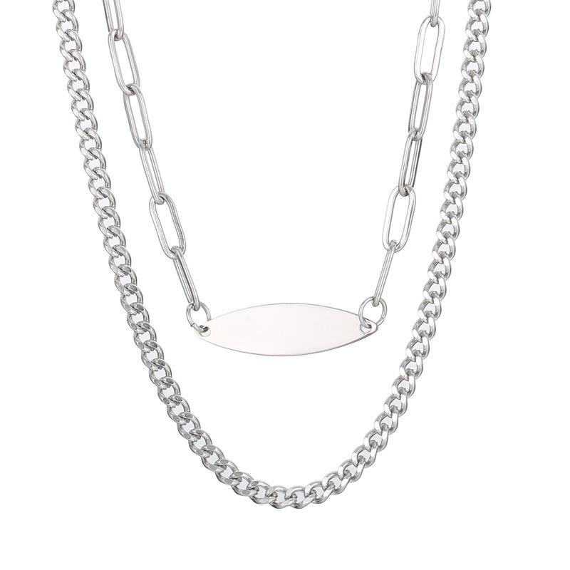 Double -layer Stack Stainless Steel Necklace