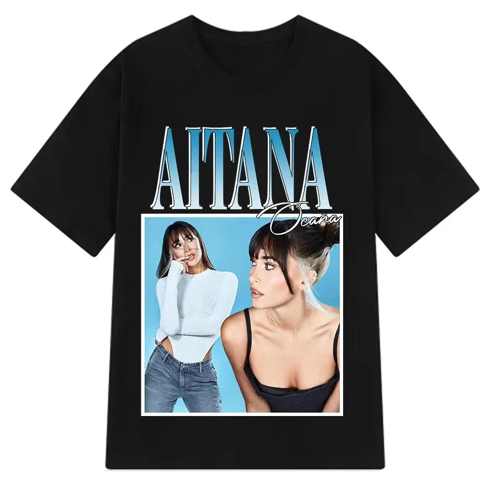 Singer Aitana Ocana Fashion Graphic T Shirts Unisex Women Harajuku Tshirts Cotton Aesthetic Short Sleeve ONeck T Shirt Streetwear